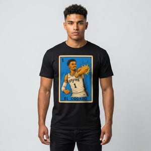 El Codazo Spurs Unisex Tshirt | Lotería Style Spurs Graphic Tee image 1
