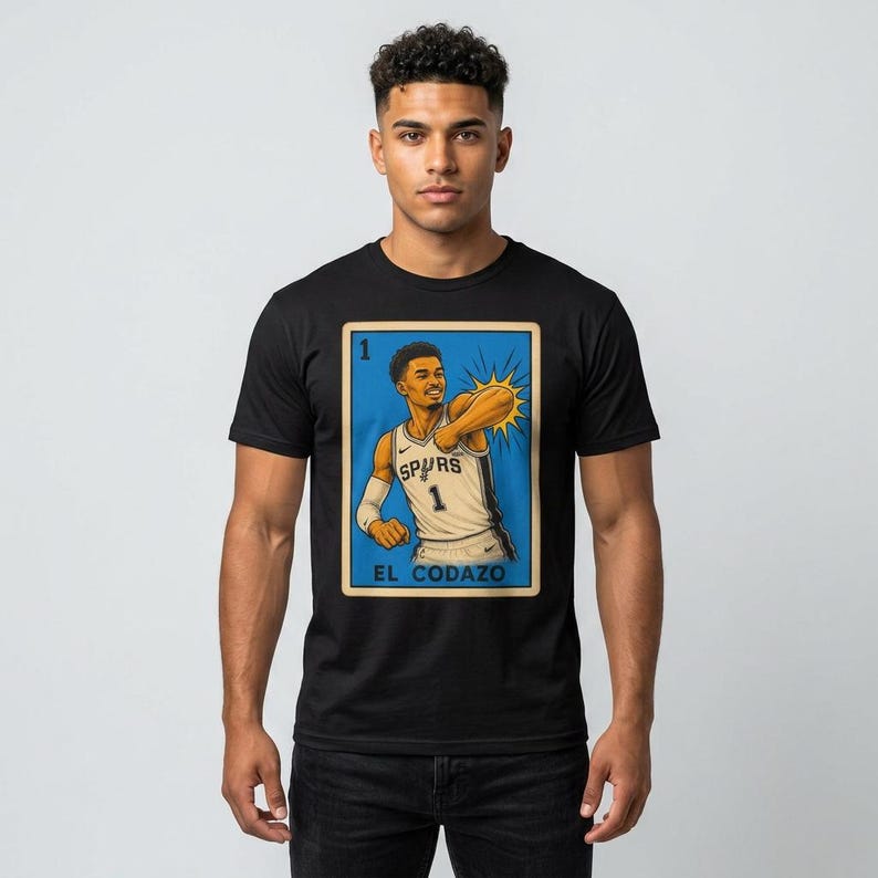 El Codazo Spurs Unisex Tshirt | Lotería Style Spurs Graphic Tee image 1