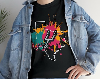 San Antonio Spurs Texas Graphic Tee, Retro Colors Game Day Shirt