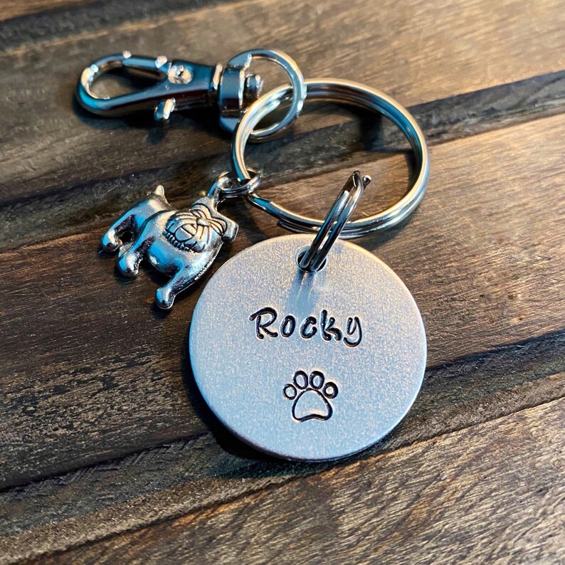 CUSTOM PET KEYCHAIN Pet Name Keychain Pet Lover Gift Dog Etsy