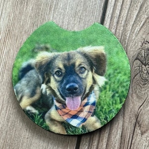 PHOTO CAR COASTER, Neoprene cup holder coaster, Car accessories, Dog lover gift, Cat lover gift, Gift for Pet Lovers
