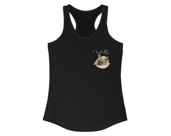 Frenchie Mom Racerback Tank Top: Cotton Blend French Bulldog Shirt
