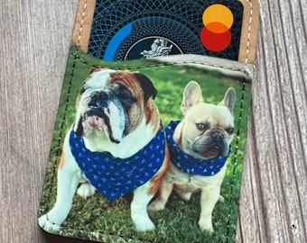 Personalized CELL PHONE WALLET, Card holder for phone cases, gift for pet lover, custom card wallet