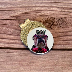 GOLF BALL MARKER with custom photo, magnetic golf marker clip, golf accessories, marker for golf, dog dad gift, golfer gift