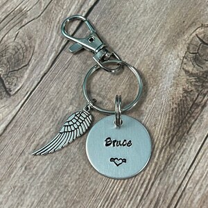 PET LOSS KEYCHAIN, Pet Name Keychain, Rainbow Bridge pet, Hand Stamped Keychain, Pet Memorial Bangle