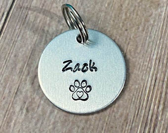 Hand Stamped Dog Tag: Custom Pet ID, Personalized Fur Baby Tag