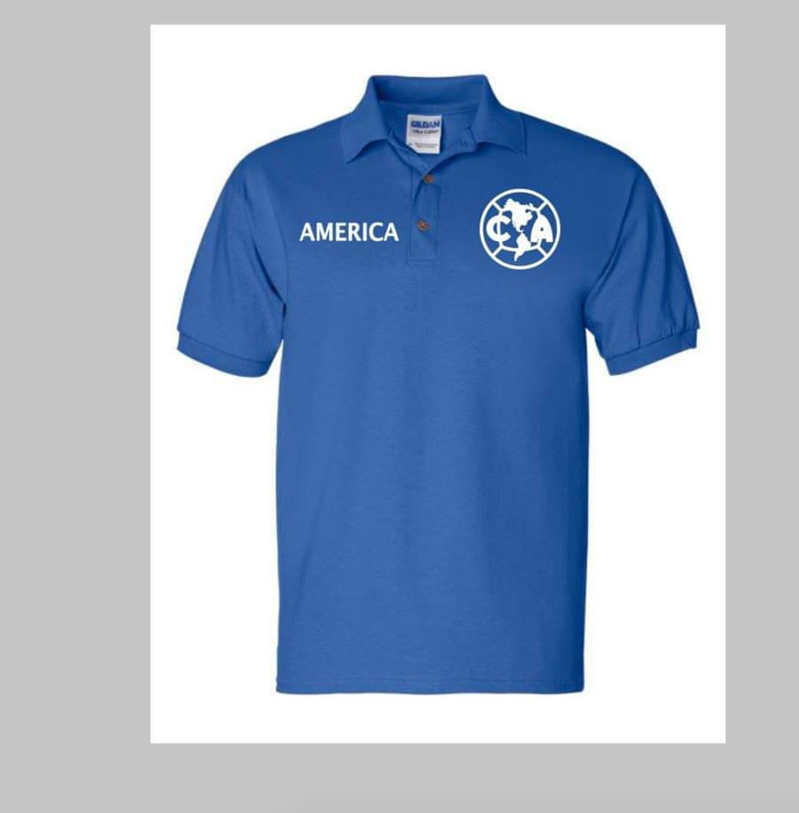 New Club America Polo Shirt Royal/white Etsy