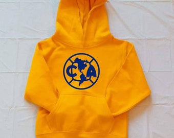 Club America liga mx kids pullover hoodie yellow