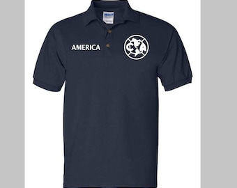 new club america polo shirt navy/white
