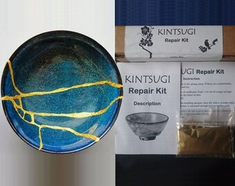 Kintsugi Repair Kit Pro With Genuine Gold Powder Etsy