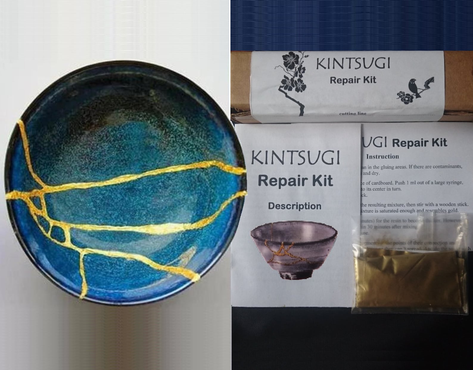 Personalization Kintsugi Repair Kit with 20 g Over Fine Gold Etsy