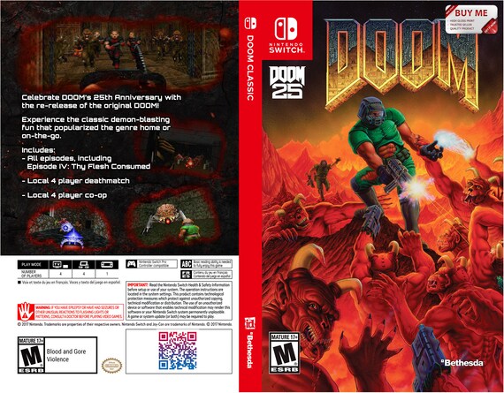 Doom Custom Nintendo Switch Boxart With Game Case No Game Etsy Doom Custom Nintendo Switch Boxart With Game Case No Game Etsy