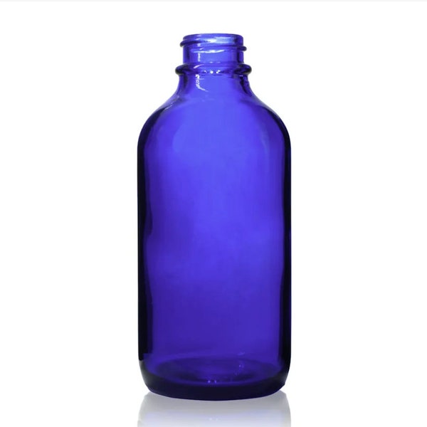 Botellas de vidrio azul de 120 ml, tapa blanca para spray/stream, tamaño de cuello 22-400