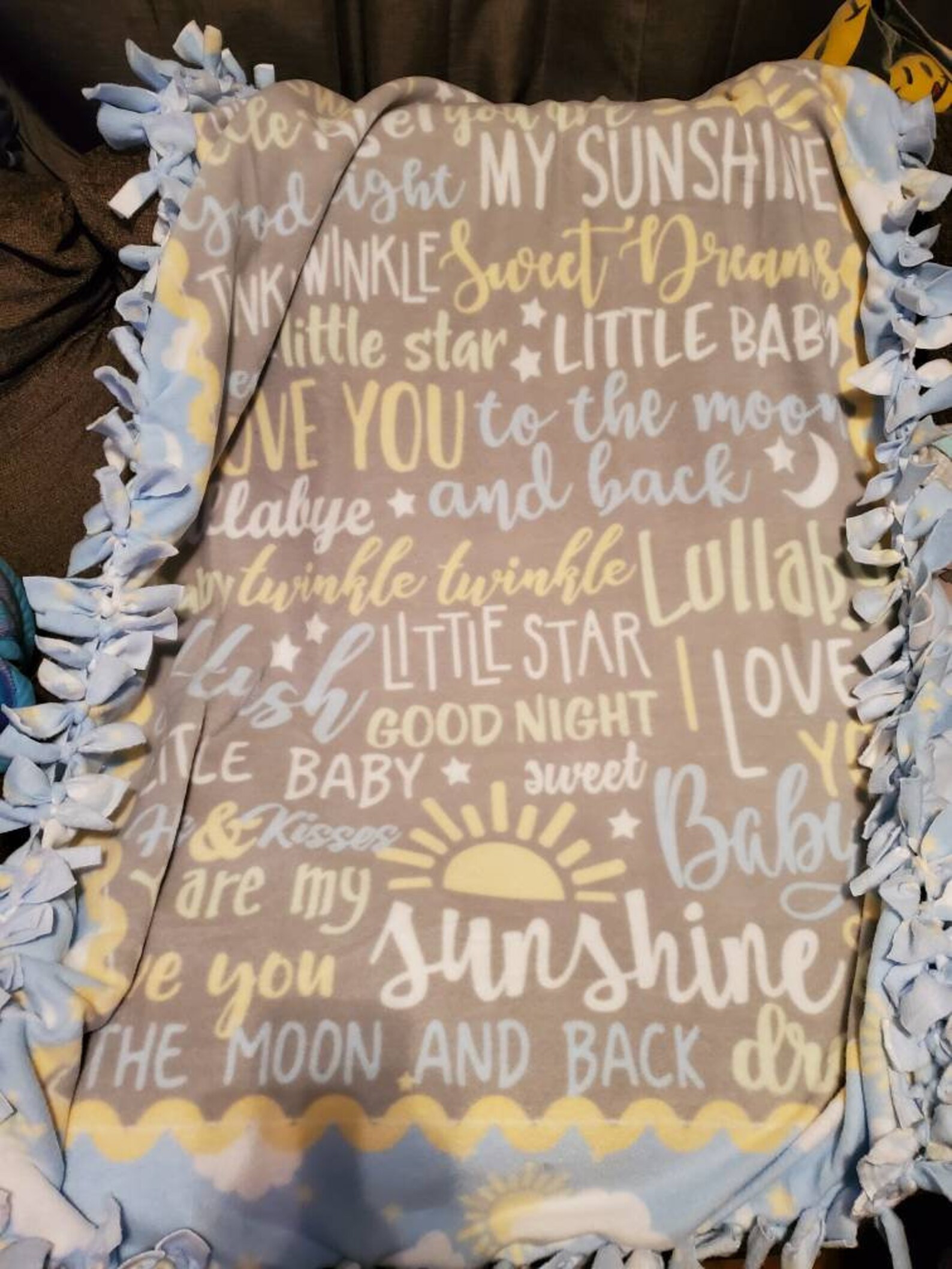 You are my sunshine baby blanket baby blanket tie blanket Etsy