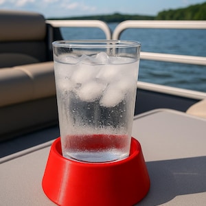 No-Tip Drink Coaster | Anti-Spill Wide Base Cup Holder for Boat, Desk, Camping & Outdoor | 3D Printed Drink Stabilizer