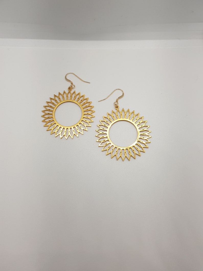 very light mandalagold stainless steel pendant earrings gold filled gold 14K anti-allergen earrings
