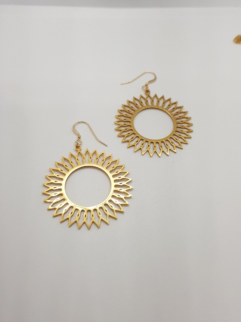 very light mandalagold stainless steel pendant earrings gold filled gold 14K anti-allergen earrings