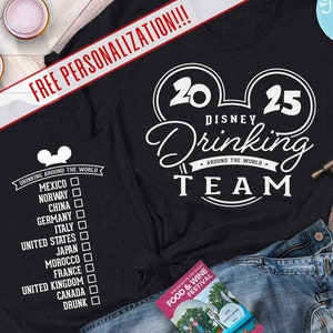 Drinking Around the World shirt, Disney Drinking Team Shirt,  Epcot Food and Wine Shirt, Epcot Shirt, Disney Drinking Shirt, Disney Vacation