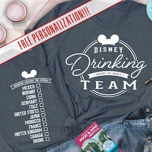Drinking Around the World shirt, Disney Drinking Team Shirt,  Epcot Food and Wine Shirt, Epcot Shirt, Disney Drinking Shirt, Disney Vacation