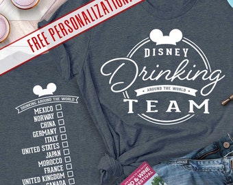Drinking Around the World shirt, Disney Drinking Team Shirt,  Epcot Food and Wine Shirt, Epcot Shirt, Disney Drinking Shirt, Disney Vacation