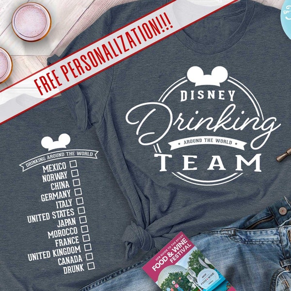 Drinking Around the World shirt, Disney Drinking Team Shirt,  Epcot Food and Wine Shirt, Epcot Shirt, Disney Drinking Shirt, Disney Vacation