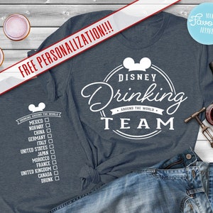 Drinking Around the World shirt, Disney Drinking Team Shirt,  Epcot Food and Wine Shirt, Epcot Shirt, Disney Drinking Shirt, Disney Vacation