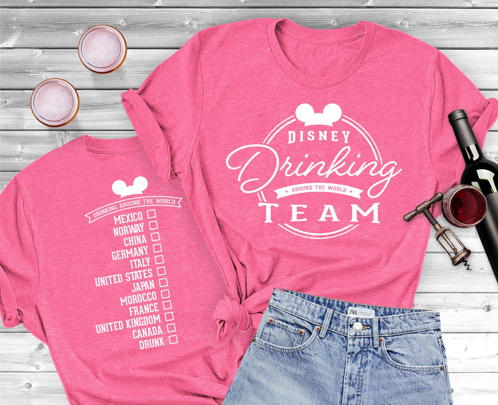 Drinking Around the World Shirt Disney Drinking Team Shirt Etsy