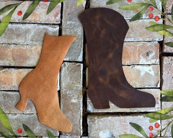 Leather Boot Silhouette Appliqué