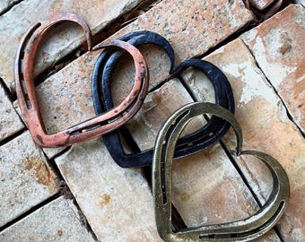 Large Hand-forged Horseshoe Heart