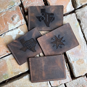 HECHO EN TEXAS - Cartera de cuero con tarjetero