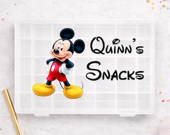 Personalised Mickey Mouse Disney Snack Box, Disney Travel Snack Box, Personalised Disney Snack Box, Kids Snack Box, Disney Snacks