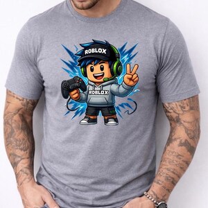 Roblox Gaming Guy Graphic T-Shirt, Soft Cotton Unisex Tee image 3
