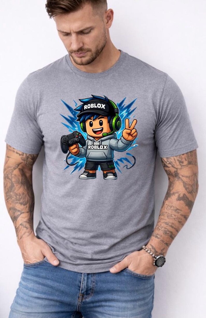 Roblox Gaming Guy Graphic T-Shirt, Soft Cotton Unisex Tee image 3