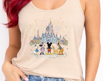 Fab 5 Disney Castle Disney Vest Top, Disney Tank Top Women, Disney World Outfit, Disney Holiday Shirt, Theme Park Outfit,
