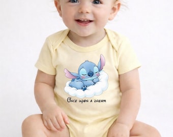 Baby Stitch Dream Disney-babyromper, schattig karakter babyromper, magische baby-outfit, op Disney geïnspireerd babycadeau, romper pasgeboren,