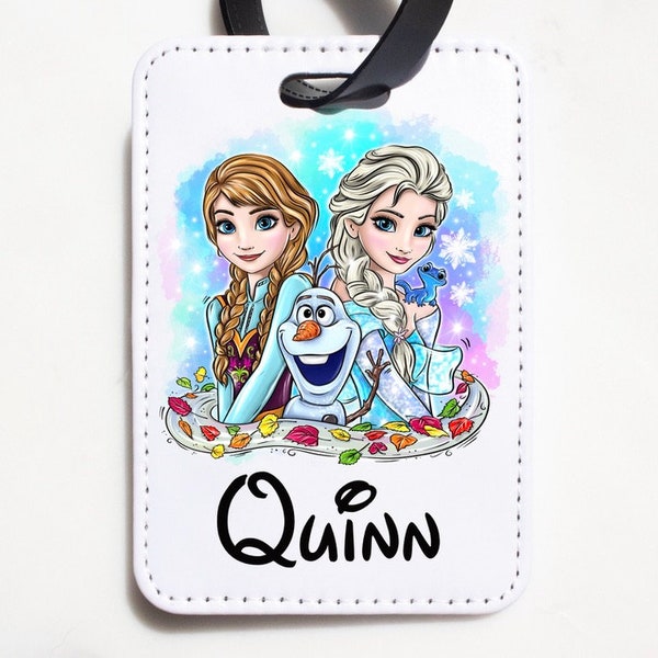 Personalised Frozen luggage tag, disney holidays, disney suitcase tags, disney name tags, Disney trip, Disney bag tags,