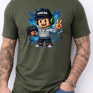 Roblox Gaming Guy Graphic T-Shirt, Soft Cotton Unisex Tee image 4
