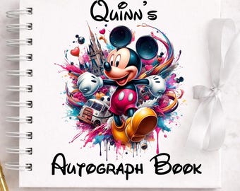 Gepersonaliseerde Mickey Disney handtekeningboek, gepersonaliseerde Disney World Trip, cadeau voor Disney Trip, Disney World handtekeningenboek,
