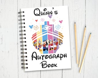 personalised Mickey & co cruise ship Disney Autograph Book, Personalised Disney World Trip, gift for Disney trip, Disneyworld autograph book