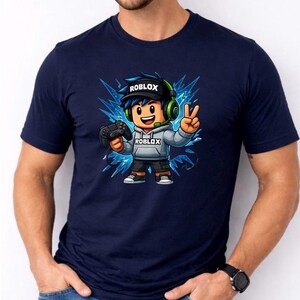 Roblox Gaming Guy Graphic T-Shirt, Soft Cotton Unisex Tee image 2
