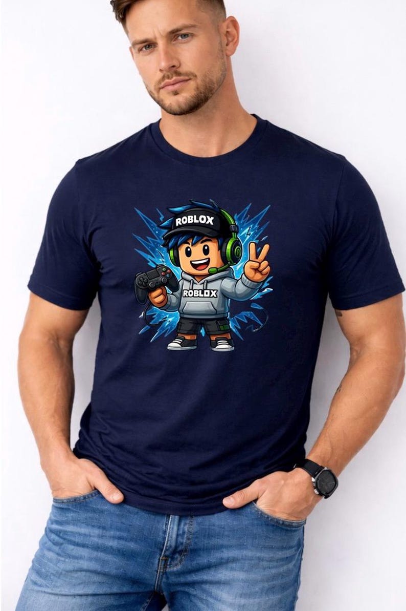 Roblox Gaming Guy Graphic T-Shirt, Soft Cotton Unisex Tee image 2