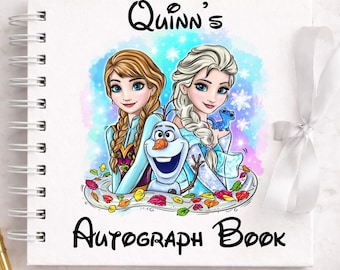Libro de autógrafos personalizado de Frozen de Disney, viaje personalizado a Disney World, regalo para viaje a Disney, libro de autógrafos de Disney World,