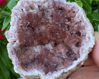 Pink Amethyst Crystal Geode Exceptional 242 grams