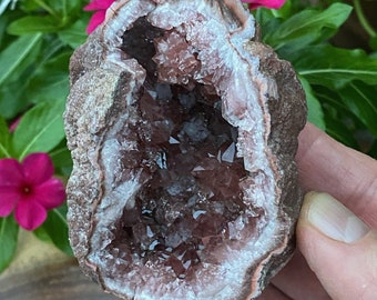 Pink Amethyst Crystal Geode | 203 grams | Sparkling High Quality, Rich Dark Pink Amethyst Crystals; Beautiful Gift for Collectors!
