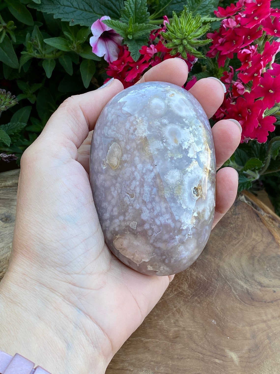 Rare Coral Flower Agate Larger Gallet Palmstone 340grams Etsy
