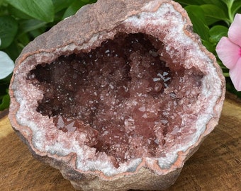 Pink Amethyst Crystals Geode Exceptional Super Sparkle 264 grams