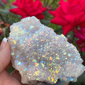 Flame Fluorite & Quartz |  Angel Aura | Mystic Aura | Diana Maria Mine Fluorite 311Grams