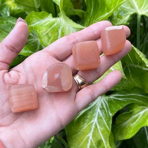 2 Honey Calcite Polished Crystal Tumbled Stones