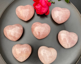 Rose Quartz Crystal Puffy Heart "A Grade" Polished Tumbled Stone