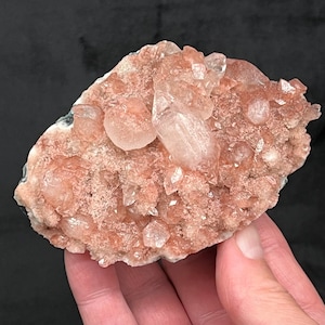 Apophyllite With Flattened Rhombohedral Calcite Hematite 310g